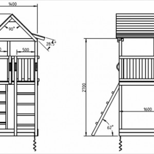 L’aire de jeux Pagoda haute avec différentes dimensions de hauteur