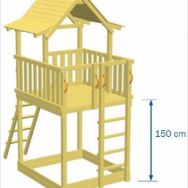 Structure de jeu Pagode haute avec une plateforme à 150 cm de hauteur