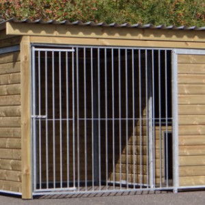 Enclos pour chien Forz avec niche isolée pour l'hiver, plate-forme et cadre en bois