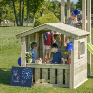 Tour de jeux Lookout bas est livré avecun toboggan colorée