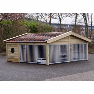 Chenil pour chien Rex 2 COMPART avec abri de nuit 350x341x163cm