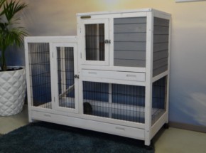 Cage pour lapin Esmee White-Grey 120x60x106cm