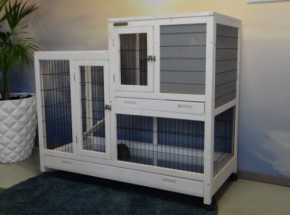 Cage pour lapin Esmee White-Grey