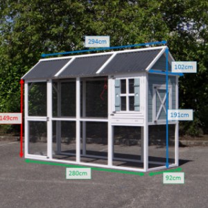 Tailles différentes du clapier pour lapin Alexia