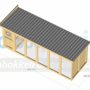 Volière/poulailler Flex 6.2 avec sas, 3 nichoirs, pondoir et toit de luxe