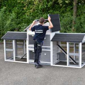 Clapier pour cochon d'inde Double Medium est équipée avec un toit articulé