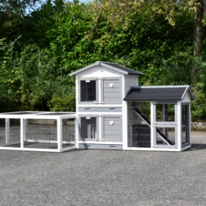 Clapier pour lapin Double Small est étendue avec 2 enclos