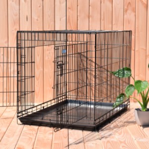 La cage en fil métallique noire Strong XL est équipée de 2 portes