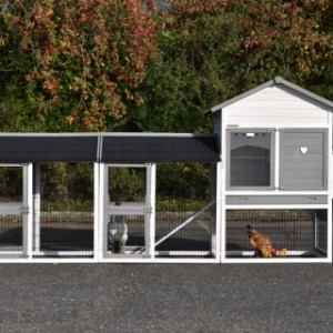 Poulailler Prestige Medium est étendue avec 2 enclos Space Medium