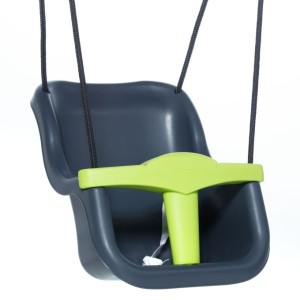 Balançoire bébé Luxe antracite/vert lime • avec BR-corde