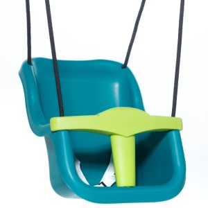 Balançoire bébé Luxe turquoise/vert lime • avec BR-corde