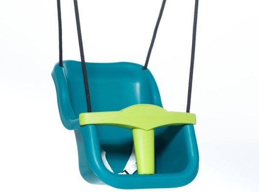 Balançoire bébé Luxe turquoise/vert lime • avec BR-corde