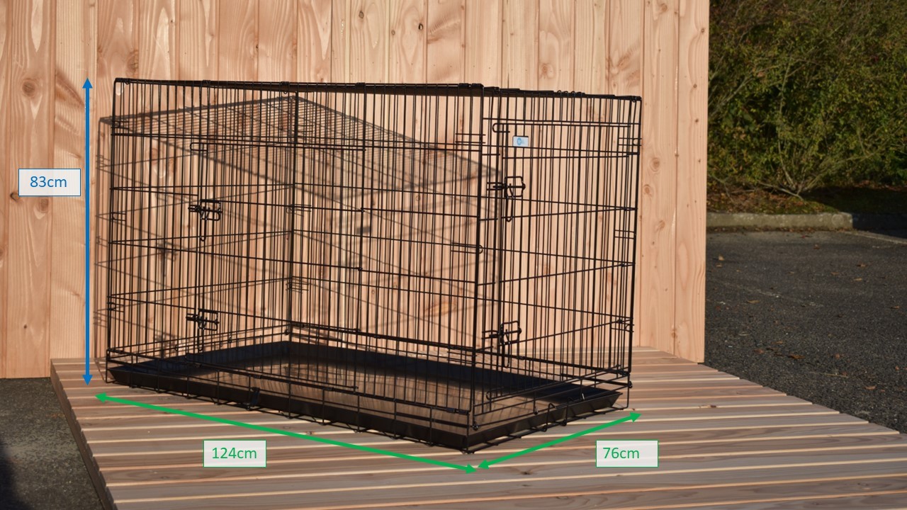 Cage pour chien avec 2 portes 124cm