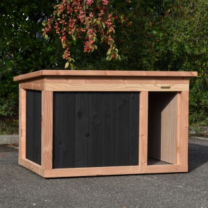 Niche pour chien Block Large · noir/douglas · 144x104x93cm