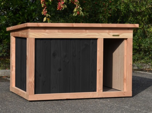 Niche pour chien Block Large · noir/Douglas ·144x104x93cm