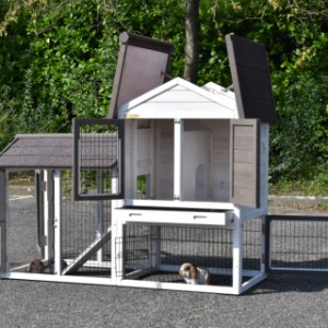 Le clapier pour lapin Prestige Small a plusieurs ouvertures