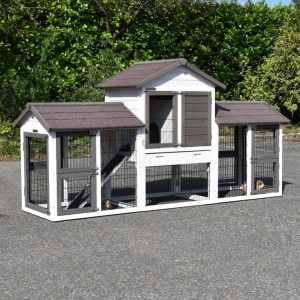 Clapier pour lapin Prestige Small · incl. ensemble d'isolation · 237x72x122cm