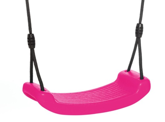 Siège de balançoire en plastique rose - avec BR-corde noir