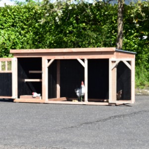 Poulailler Belle 2 est fabriquée en bois de Douglas et bois d'épicéa impregné noir