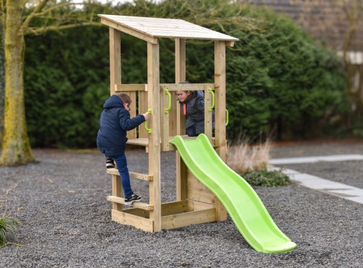 Tour de jeu Plan 90+ avec toboggan · 114x226x226cm