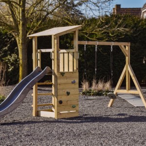 Équipement de jeu Plan 120 avec toboggan & balançoire · Joypet · bois d'épicéa impregné