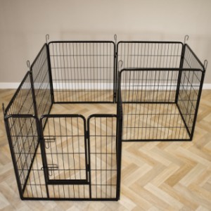 Le parc pour lapins Octa peut également être utilisé facilement à l’intérieur