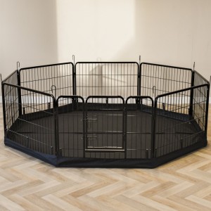 Bâche de sol pour enclos pour animaux Octa Noir