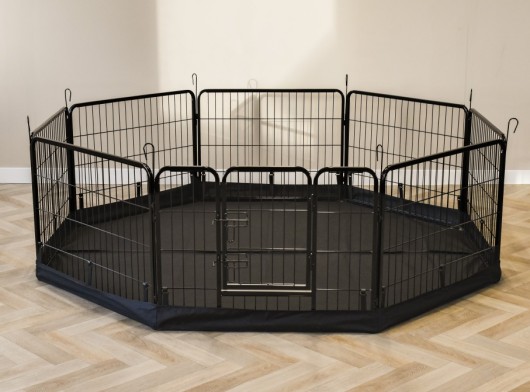 Bâche de sol pour enclos pour animaux Octa Noir