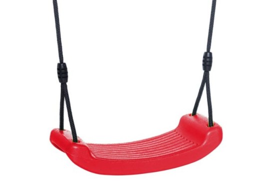 Siège de balançoire en plastique rouge • avec BR-corde • max. 70kg