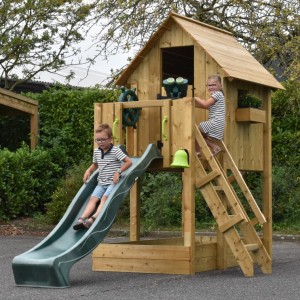 Maison de jeu Dream 120 avec toboggan - bois d'épicéa impregné