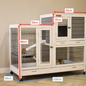 Cage à lapin Esmee 120x60x106cm