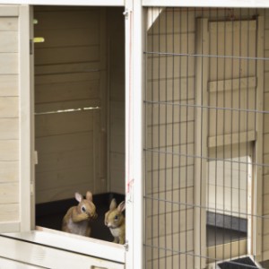 L'ouverture de la nichoir du clapier pour lapin Holiday Large est verrouillable