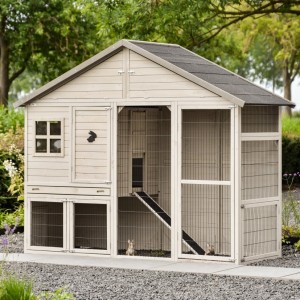 Clapier Holiday Large est moderne, spacieux et de couleur gris clair/beige.