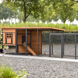 Clapier pour lapin Judy avec enclos additive · Brown · 379x100x105cm