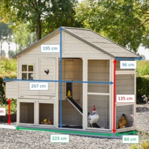 Dimensions du poulailler Holiday Large avec nid de ponte