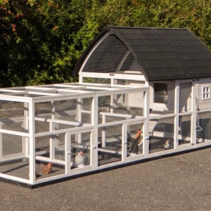 Clapier Kathedraal XL avec enclos supplémentaires et fondations 397x174x181cm