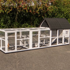 Clapier pour lapin Kathedraal Large avec enclos et fondations 416x150x157cm