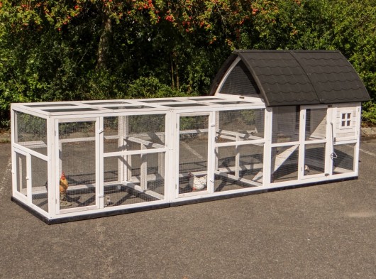 Clapier pour lapin Kathedraal Large avec enclos et fondations 416x150x157cm