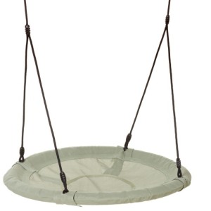 Balançoire nid Rondice vert pastel • corde BR noire Ø 100 cm