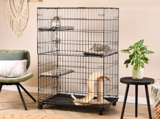 Cage pour chat Level · 91×61×131 cm