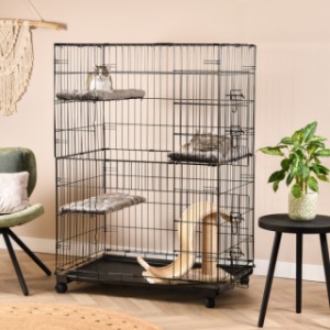 La cage pour chat Level possède 2 portes pratiques