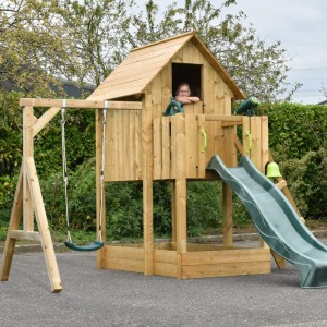 Maison de jeu Dream 120 + toboggan & balançoire 375x415x286cm