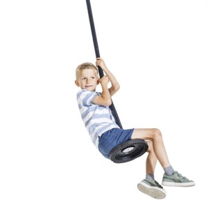 Balancelle disque Curve caoutchouc noir • plaque en aluminium • chaîne galvanisée max. 100 kg • Ø270x115 mm