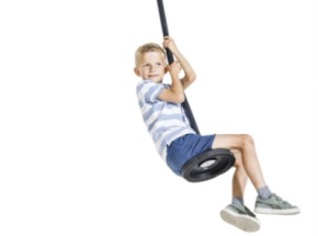 Balancelle disque Curve caoutchouc noir • plaque en aluminium • chaîne galvanisée max. 100 kg • Ø270x115 mm