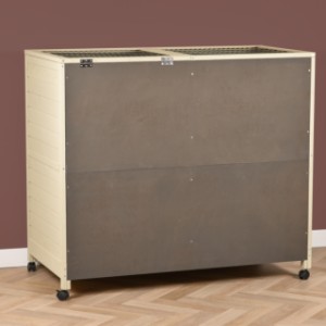 La cage à lapins Bobby possède une paroi arrière gris chaud