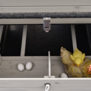 La pondoir de poulailler Prestige Large est divisé en 2 parties