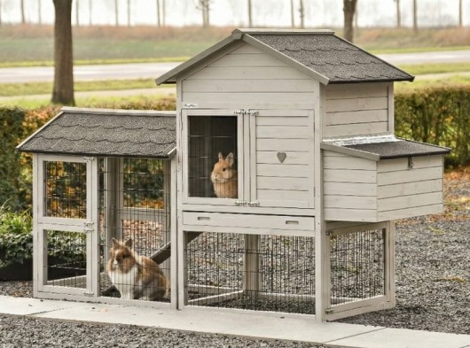 Prestige Medium gris clair avec enclos et nichoir 229x90x150 cm