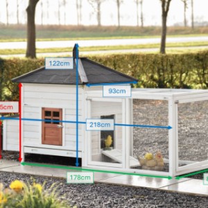 Voici les dimensions de l’Ambiance Large avec enclos : 218×93×122 cm