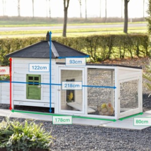 Voici les dimensions de l’Ambiance Large avec enclos : 218×93×122 cm