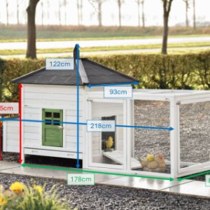 Voici les dimensions de l’Ambiance Large avec enclos : 218×93×122 cm